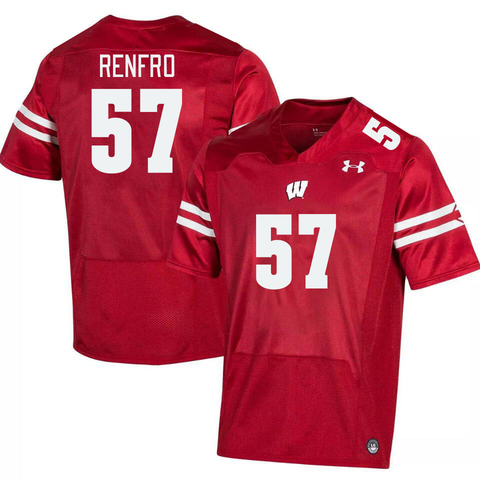 Men #57 Jake Renfro Winsconsin Badgers College Football Jerseys Stitched Sale-Red - Click Image to Close